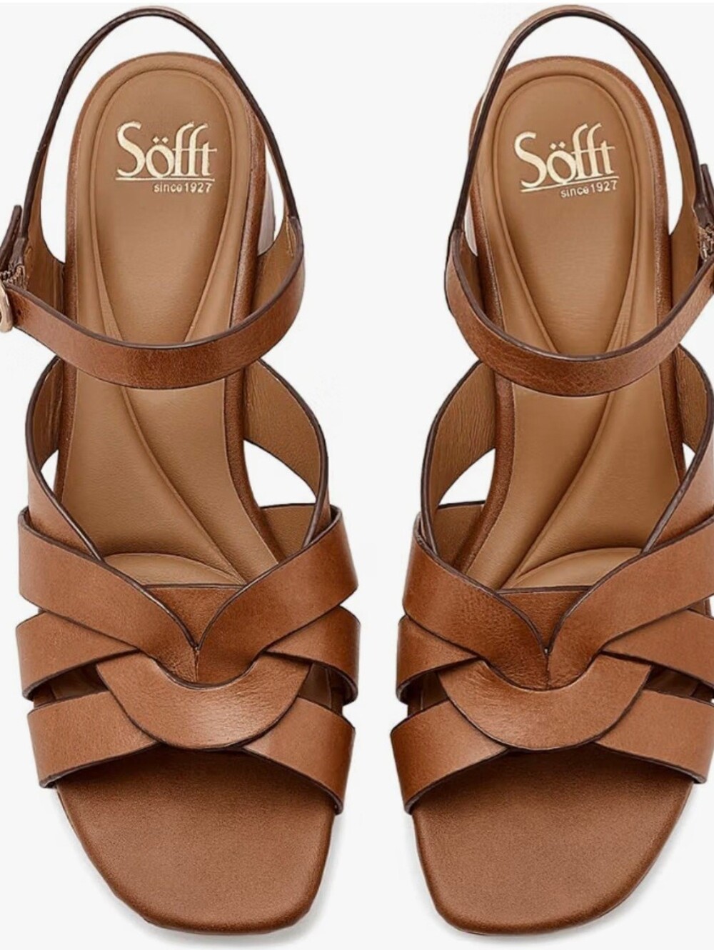 Sofft Women's Lindsey Leather comfort Sandals In Luggage. Size 9. NWOT